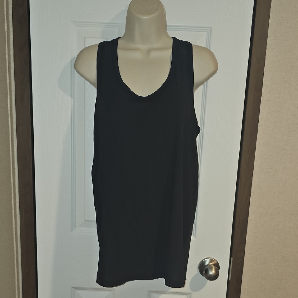 Time and Tru Maternity Size Large 12-14 Black Active Racerback Tank Top Flawed